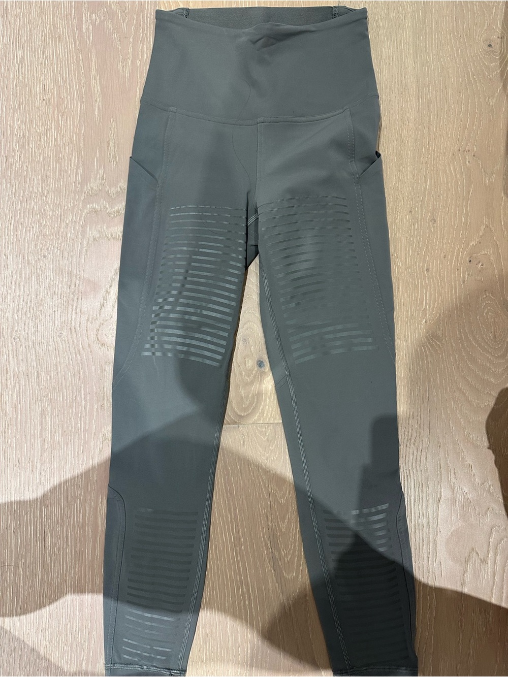 lululemon athletica Olive Green Leggings with Textured Panels